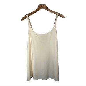 EILEEN FISHER Women’s Spaghetti Strap Lined Silk Camisole Cream Size Medium
